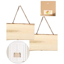 QLEUIFT 2 x Wood for Pyrography Wooden Sign for Hanging, Unfinished Blank Wooden Sign Door Sign with Engraving, Rectangular Hanging Wooden Sign with Jute Rope, Hanging Decorative Wooden Board, Wooden
