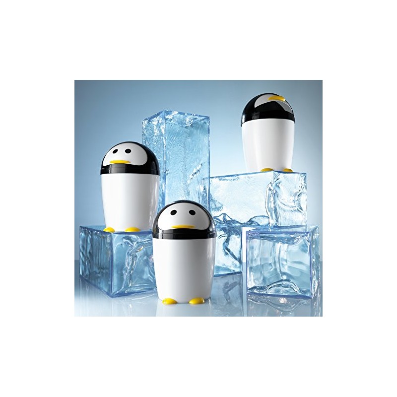 Gedy Penguin Bathroom Bin with Lid 7.5 Litre Capacity 1009-24