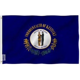 Anley Fly Breeze 3x5 Foot Kentucky State Flag - Vivid Color and Fade Proof - Canvas Header and Double Stitched - Kentucky KY Flags Polyester with Brass Grommets 3 X 5 Ft