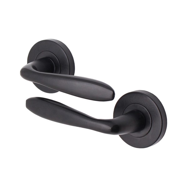 EAI Black Internal Door Handle | Round Matt Black Lever