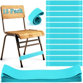 Honoson 12 Pcs Chair Bands for Kids with Fidgety Feet Stretchy Resistance Latex Fidget Chair Bands Flexible Seating for Classroom Home Sensory Room ADHD SPD Autism Tools 0.6mm (Light Blue)