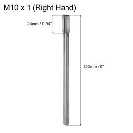 sourcing map Metric Thread Tap M10 x 1 H2 150mm Extra Long Straight Flute Screw Thread Milling Machine Taps Threading Tapping Repair Tool