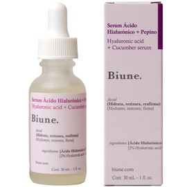 Serum Ácido Hialurónico 2  Pepino  Rellena y Repara Líneas Finas  Hidratación 24 horas - Piel más Suave  Fórmula Ligera de Rápida Absorción para Todo 