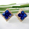 Navachi 18k Gold Plated Multicolor Square Zircon White Crystal Omega