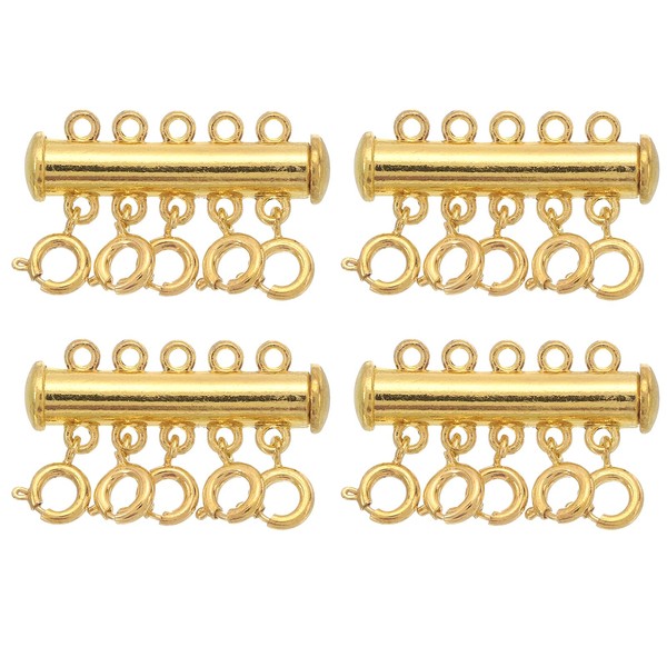 QUARKZMAN Layering Chain Clasp Chain Connector 4 Pieces 5 Strands