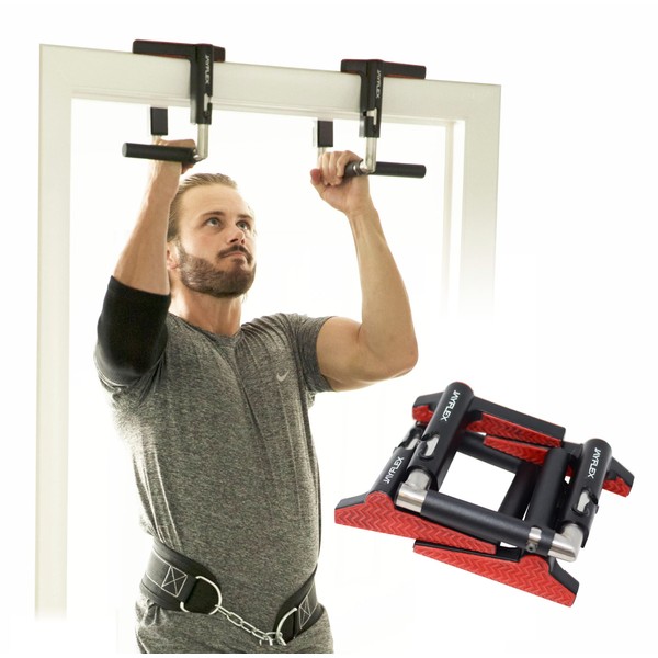 Jayflex CrossGrips Compact Pull Up Bar - Pull Up Bar Door Frame for Work from Home Fitness - Adjustable Door Frame Pullup Bar Handles - 250 lbs Capacity