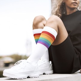 Spirit of 76 High Rainbow Pride Socks for Men & Women, rainbow