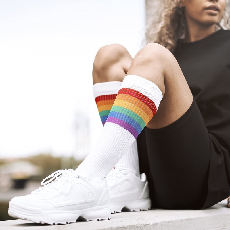 Spirit of 76 High Rainbow Pride Socks for Men &
