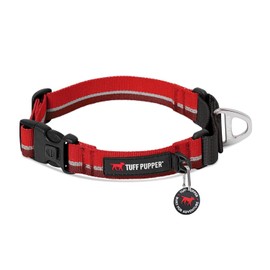 Tuff Pupper Martingale Collar for Dogs | Gentle Nylon Limited Cinch is Perfect for Training | Durable Locking Buckle | Reflective for Safer Night Walking | Sizing for All Breeds (Red, X-Small)