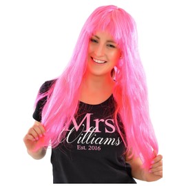 Long 52cm Fringed Cosplay Katie Perry Wig - Blue, Red, Black or Pink (Pink)
