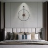 DRELIFAM Modern Wall Clock Large Wall Clocks with Walnut Dial