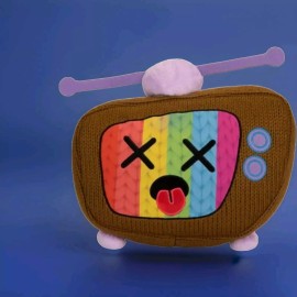 Jakks TV Television Set Ami Amis Jumbo 10”Plush Soft Crochet Stuffed Plush Toy NWT