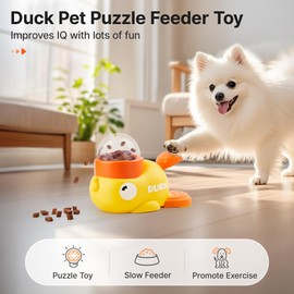 Potaroma Dog Puzzle Toy, Interactive Duck-Shaped Dog Puppy Food Slow Feeder Treat Dispenser Pup Enrichment Toy for Smart Puppies IQ Training and Cognitive Stimulation 8.2 Inches