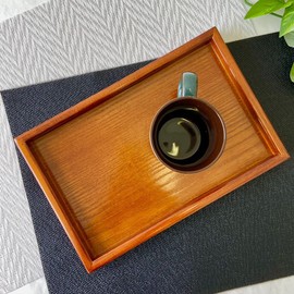 Yamaga Lacquerware Shop Tray Obon 9 inch (9 cm) Long Free Tray Tray Cafe Tray Stylish Wooden (Zelkova Style)
