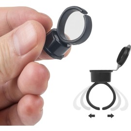 100 vasos desechables con anillo para tinta de tatuaje con tapa antipolvo - Soportes para pigmentos de microblading y extensiones de pestañas - Suministros para tatuaje ecológicos y ver