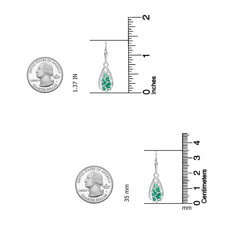 LeCalla 925 Sterling Silver Filigree Leverback Earrings for Women |