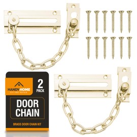 SOL 4pk Door Chain – Brass Restrictor for Front Door – Heavy-Duty Door Safety Chain Lock for Home Security