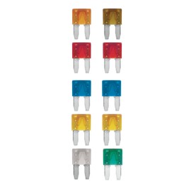 Tek Automotive Car Fuse Kit - 10 Pack Micro 2 Fuse Assortment with Color Coded Micro Blade Fuses, Automotive Replacement Fuses for Cars, Caravans, 12V Applications
