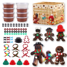 Xoprmey 8Pack Christmas Gingerbread Man Crafts Kit - Air Dry Clay Gingerbread Man Crafts for Kids,Modeling Clay DIY Kit for Kids,Great for Birthday Parties,School Winter Party Fun,for Age 3+