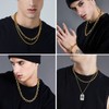 Rolo Link Chain Necklace Men 18K Gold Plated 7mm 18inch