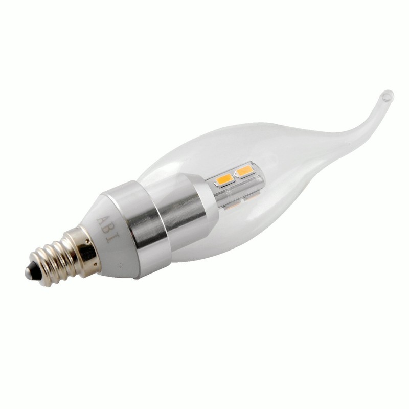 ABI 4-Watt Warm White Dimmable Candelabra Bent Flame Tip LED