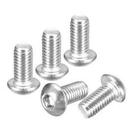 DTGN M8-1.25x16mm Button Head Socket Cap Screws - 30Pack - Good for Road Bicycle, Mountain Bike, Auto, Motorcycle - 304 Stainless Steel Whitewashed - Hex Drive Fasteners