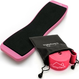 CampTeck Ballet Equipment Kit - Elastic Stretch Band & Dance Turning Board Ballet Pirouette Spin Board for Ballet Dancers, Foot Balance Training, Rotation Practice, Figure Skating - Pink, 225cm / 88.6" (L)