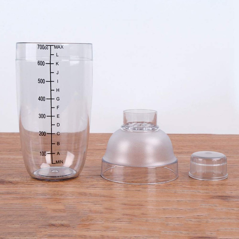 FEOOWV Plastic Cocktail Shaker, Hand Drink Mixer Boba Tea Shaker