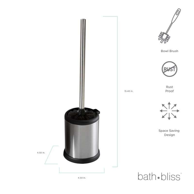 Bath Bliss Toilet Brush and Holder | Self Closing Lid