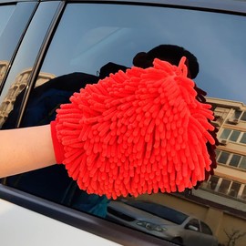 BM-STORE Car Wash Gloves, Microfiber Chenille Car Wash Gloves, Car Wash Towels, Set of 4 Colors