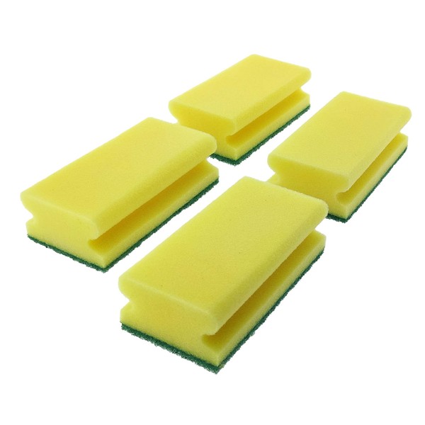 Scouring Pad XXL Kitchen Sponge 130 x 70 x 45 mm Cleaning Pot Sponge Yellow (4 x Yellow)