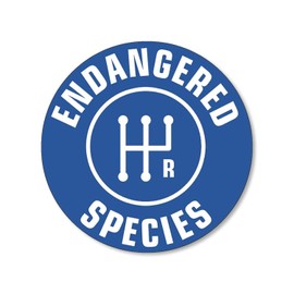 Blue Round Stick Shift Endangered Species Sticker (Automotive Decals Manual Transmission Driver Vinyl Shifting Gears for Cars, Trucks (3 inch)
