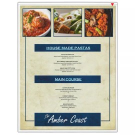 StoreSMART STORE SMART Heavy Duty Vinyl Plastic Menu Toploaders- 8 1/2" x 11" - Letter Size