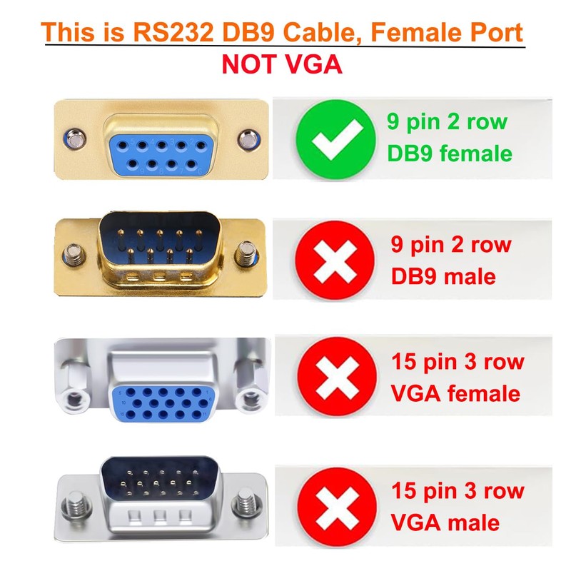 DTech 6 Feet USB to RS232 DB9 Female Serial Adapter