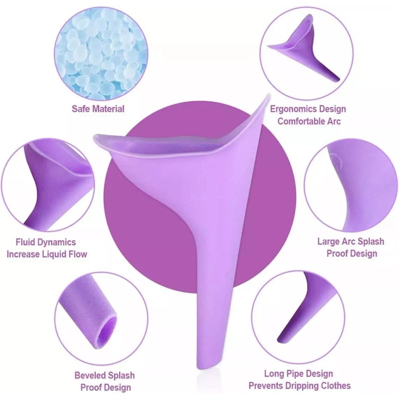 CL Embudo De Urinal Femenino Portátil Reusable Ecológica