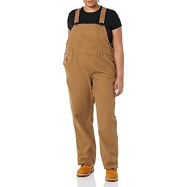 Dickies Women's Bib Overall, Rinsed Brown Duck, Medium
