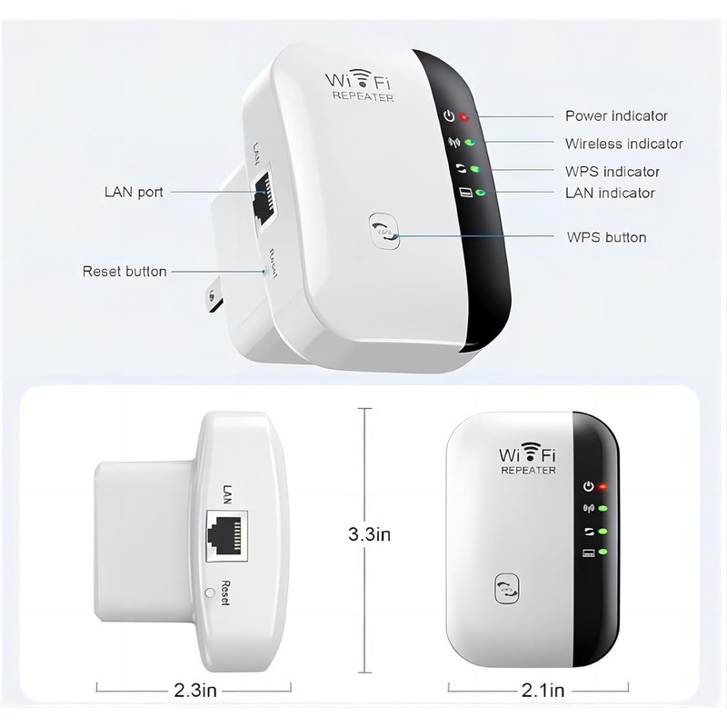 WiFi Extender Signal Booster, Amplificador de Señal de Extensores WiFi