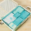 6-Piece Polyester Travel Packing Bags for Clothing – Zippered Suitcase