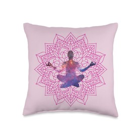 YOGA LOTUS MANDALA LADIES MEN CHILDREN MOTHER MOM WOMEN YOGI Throw Pillow