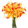 Sahoottie 24 Pcs Orange Artificial Calla Lily Flowers Fake Orange
