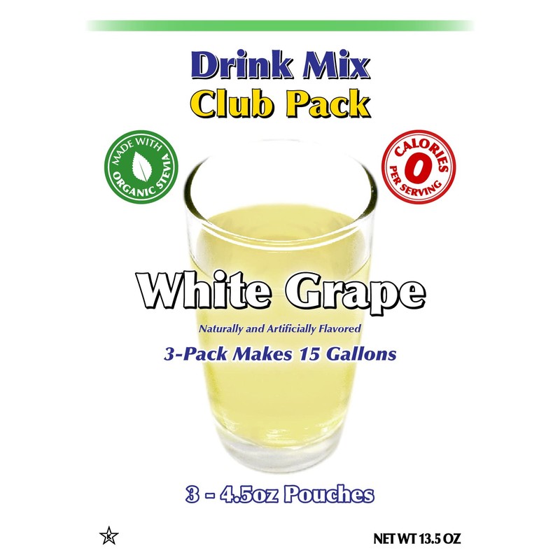 GramZero White Grape Zero Calorie Sugar Free Drink Mix, Great
