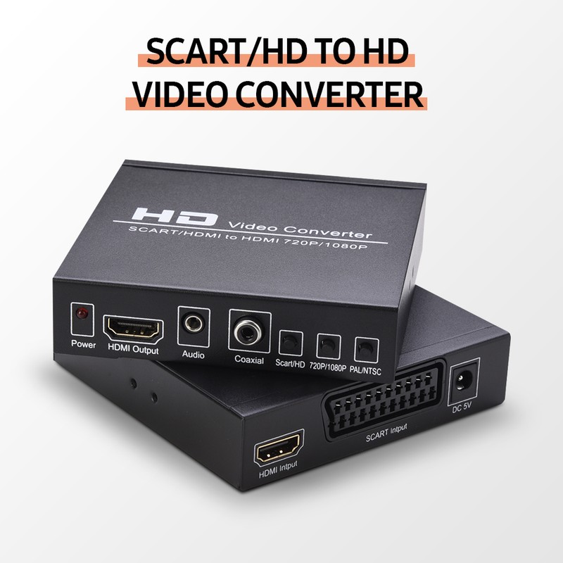SCART/HD to HD Video Converter Support 720P/1080P Switch PAL/NTSC Switch