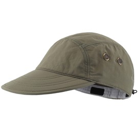 Connectyle Mens UV Sun Protection Cap Safari Hike Cap with Neck Flap Fishing Hat (Light Army Green)