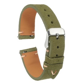 sourcing map Suede Leather Strap Watch Bands Quick Release 22mm Vintage Watch Straps Classic Watchband for Men Women Replacement, Green