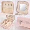 Joyero de viaje, mini joyero de viaje portátil con espejo,