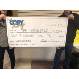 Custom Logo Huge Dry Erase Presentation Check, Customize Big Checks 24" x 48"