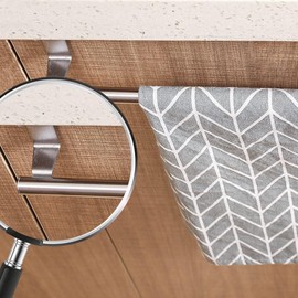 Toallero para baño, Soporte para Toallas de Papel de Cocina, Toallero sin Taladro para Baño y Cocina, Plateado, Paquete de 2