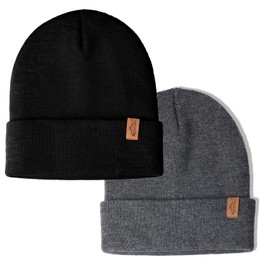 Rajputana 1 & 2 Packs Unisex Knit Winter Beanie Hats Cap Set for Men and Women