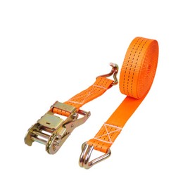 25 mm x 6 m Ratchet Tie Down Straps with J Hook, Ratchet Lock Lashing Strap, Ratchet Straps, Wheel Lock Tire Strap for Car Transport - Orange