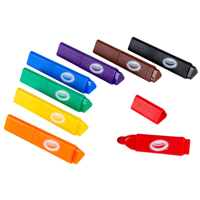 Crayola Triangle Toddler Markers (8ct), Easy Grip Washable Markers for